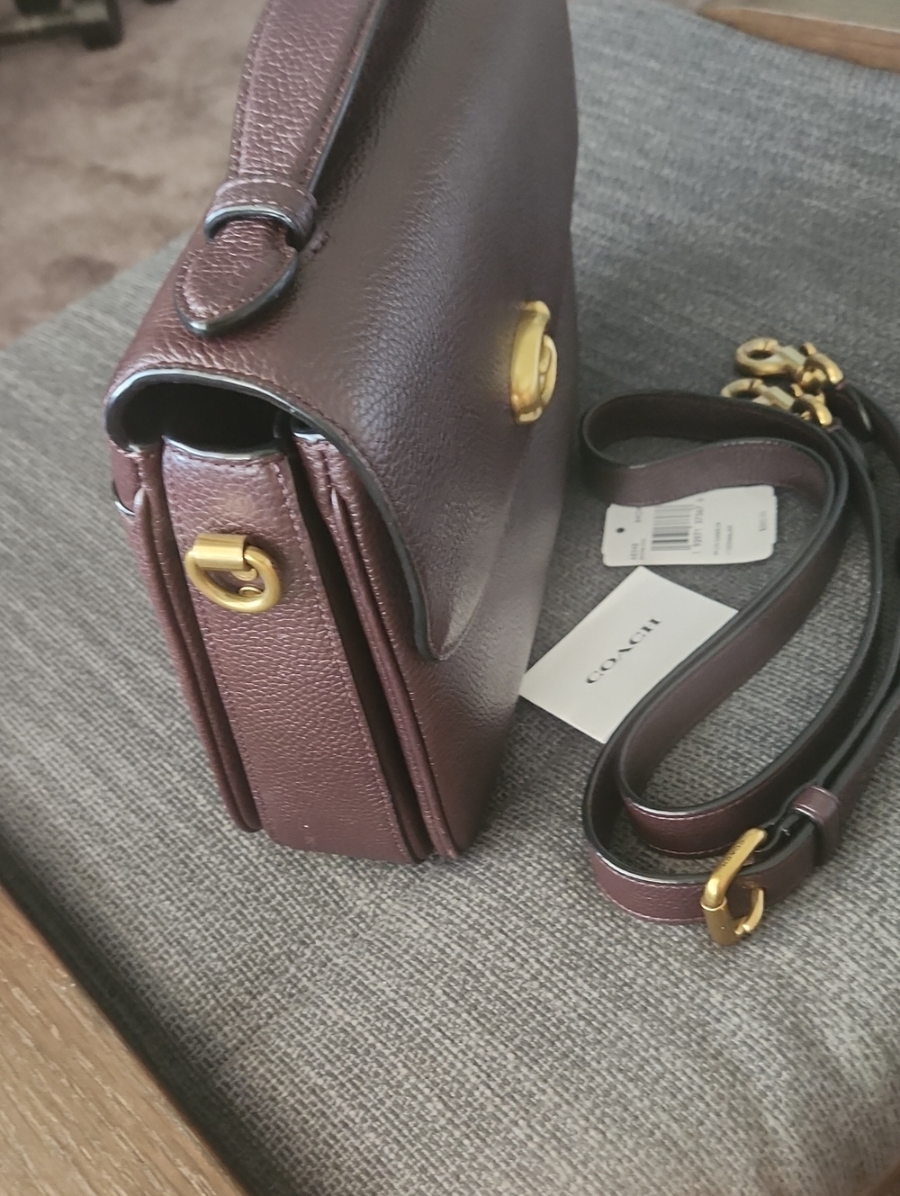 Coach Cassie Oxblood Leather Crossbody Bag with Gold Hardware - Picture 2 of 5